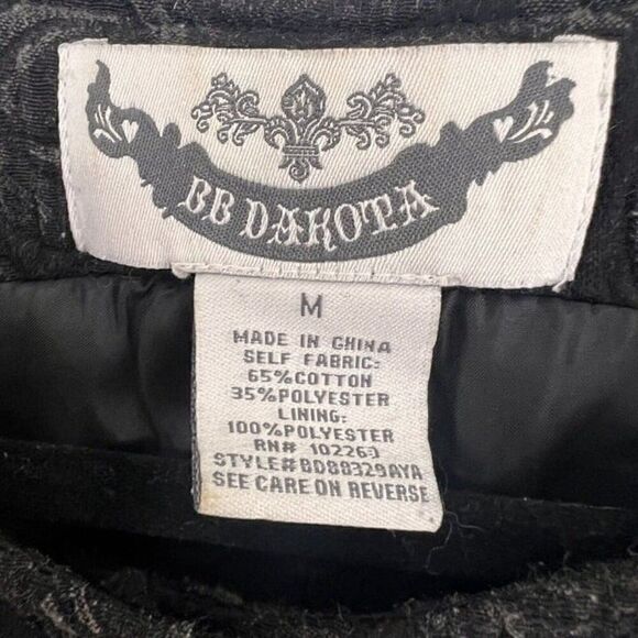 BB Dakota Grey & Black Brocade Sleeveless Fit & Flare Mini Dress Size Medium - Picture 3 of 11